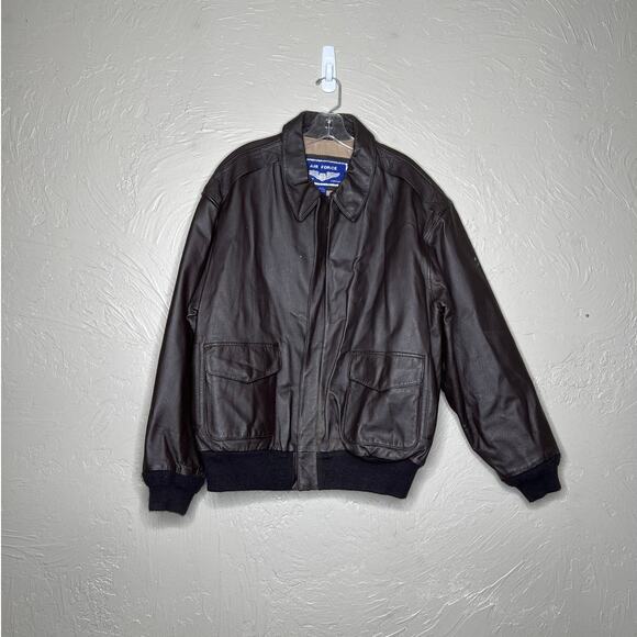 Airborne Leathers Men’s XL Bomber Flight Jacket American Flag